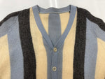 ヴィンテージ vintage ボールドストライプ ワイドストライプ グランジ ニット セーター 水色 灰色 生成り カーディガン ストライプ マルチカラー 104MT-1902