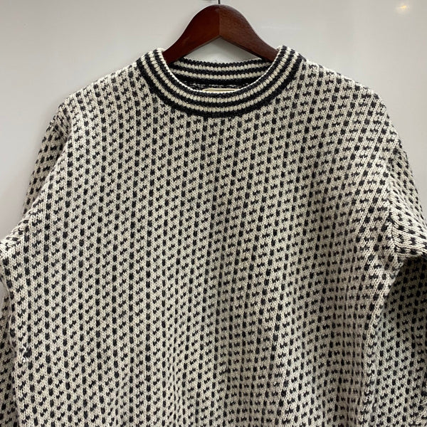 【曜日割引対象外】 エルエルビーン L.L.Bean 80's 90's バーズアイニット セーター ホワイト 201MT-4603 VB