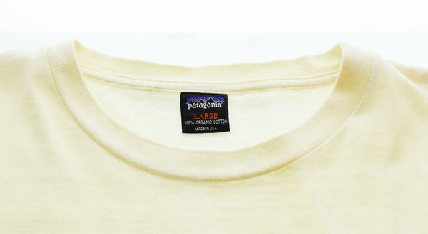 パタゴニア PATAGONIA  90s 90's 90年代 USA製 黒タグ生態系プリントTee 希少 Tシャツ ホワイト Lサイズ 103MT-2746