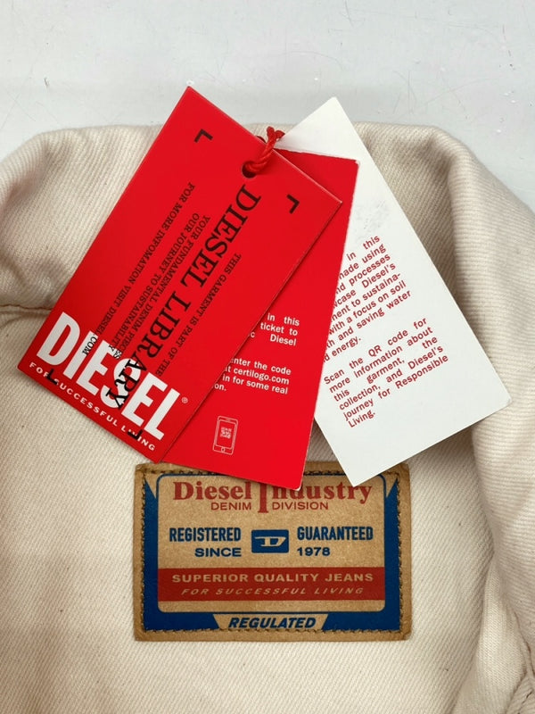 ディーゼル DIESEL Ⅾ-RILEY TRUCKER JACKET トラッカー ジャケット デニム Dロゴ アウター アイボリー 白 A05223 ジャケット ロゴ ホワイト XSサイズ 104MT-873