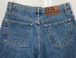 ダブルアールエル RRL 90s DENIM PANTS デニム パンツ ジップフライ ジーパン ジーンズ USA製 Ralph Lauren インディゴ 青 ロゴ R004 デニム ブルー 33/31 104MB-233