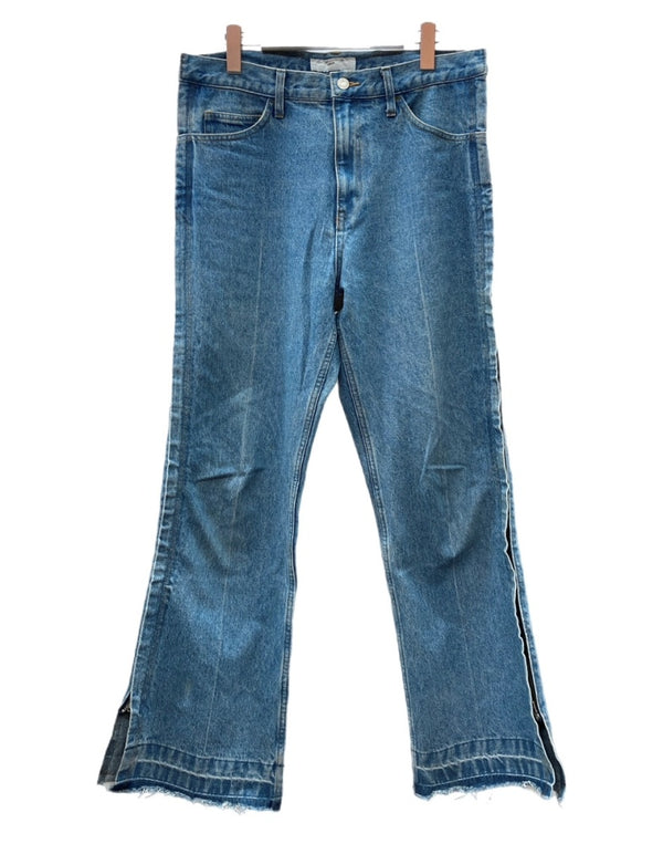 トーガ TOGA VIRILIS 21SS SIDE ZIP DENIM PANTS サイド ジップ デニム パンツ ジップフライ フレア ジーンズ インディゴ 青 無地 TV21-FF315 デニム ブルー サイズ46 104MB-396