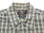 ダブルアールエル RRL 三ツ星 三つ星 90's チェック シャツ  半袖シャツ グリーン Lサイズ 103MT-2830