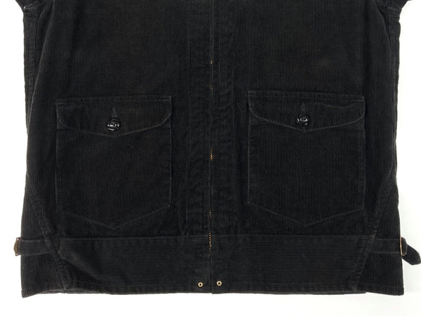 ウエストライド WESTRIDE CYCLE TOGS CORDUROY JACKET コーデュロイ ジャケット モーターサイクル チェーンステッチ ジップアップ アウター 黒 サイズ 38 ジャケット 総柄 ブラック 104MT-2004