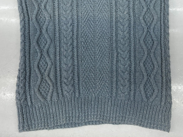 ダブルアールエル RRL SHAWL COLLAR KNIT ショール カラー ニット セーター ケーブル編み ハンドニット Ralph Lauren 青 セーター 無地 ブルー Mサイズ 104MT-1522