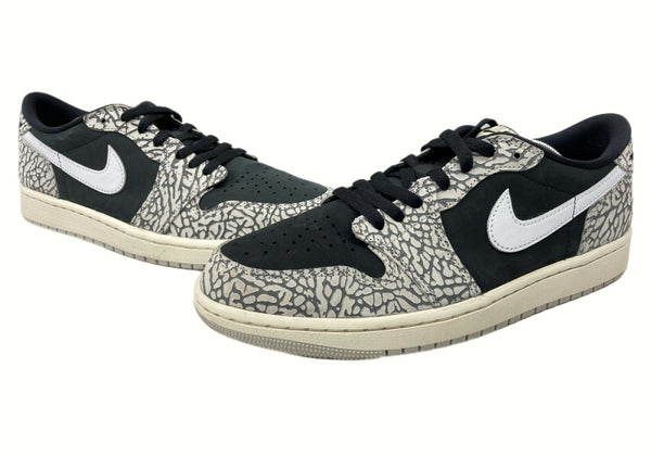 ナイキ NIKE 23年製 AIR JORDAN 1 RETRO LOW OG BLACK ELEPHANT エア ジョーダン レトロ ロー ブラック セメント AJ1 灰色 黒 CZ0790-001 メンズ靴 スニーカー グレー 27.5cm 104-shoes529