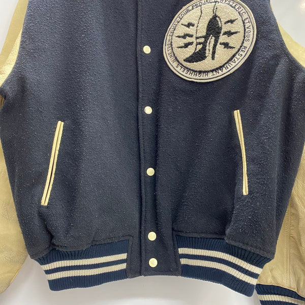【曜日割引対象外】 ヒステリックグラマー HYSTERIC GLAMOUR 80's HYSTERIC ET-VOUS Wool Leather Varsity Jacket ジャケット ブラック 1サイズ 201MT-4605 VB