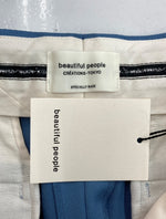 ビューティフルピープル beautiful people worsted gabardine wide straight pants ワイド スラックス パンツ ジップフライ ズボン 青 無地 1425105005 スラックス ブルー サイズ 40 104MB-139