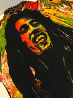 US古着 ボブマーリー ラスタ 柄シャツ 総柄  長袖シャツ マルチカラー 101MT-4586