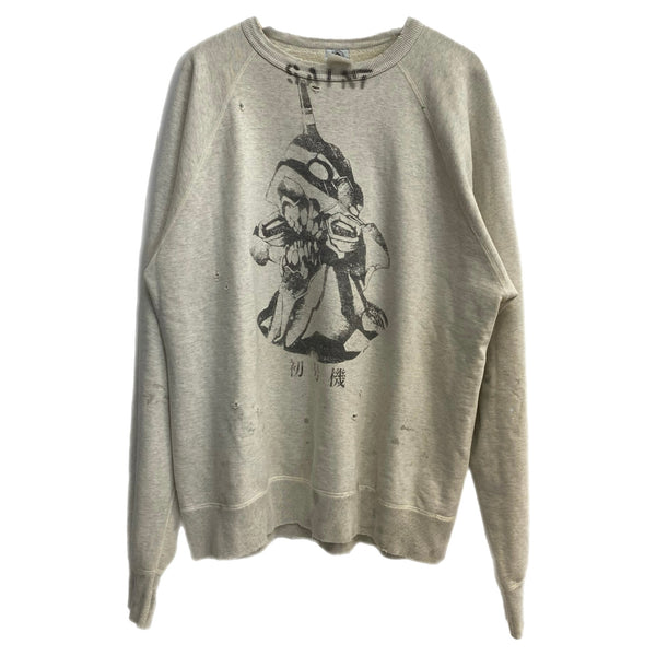 セントマイケル SAINT MICHAEL EVA-01 RAGLAN SWEAT SHIRT スウェット グレー 201MT-4162