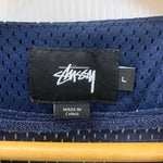 ステューシー STUSSY ベースボールシャツ 半袖シャツ ネイビー Lサイズ 201MT-3907