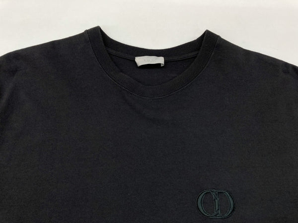 ディオールオム DIOR HOMME CD ICON S/S T-SHIRT リラックスフィット コットンジャージー 半袖 カットソー クルーネック 刺繍 BLACK 黒 943J605A0554 Tシャツ ワンポイント ブラック Lサイズ 104MT-417