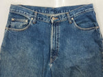 ダブルアールエル RRL 90s DENIM PANTS デニム パンツ ジップフライ ジーパン ジーンズ USA製 Ralph Lauren インディゴ 青 ロゴ R004 デニム ブルー サイズ 35 104MB-232