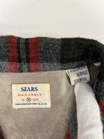 シアーズ Sears ヴィンテージ Vintage 60s～ オープンカラーチェックシャツ 開襟 長袖シャツ グレー Mサイズ 101MT-4087