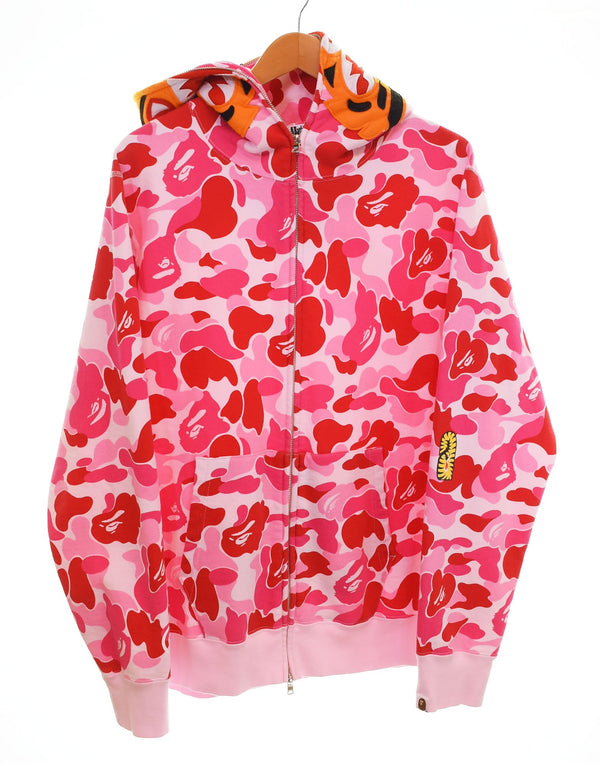 ア ベイシング エイプ A BATHING APE ABC Camo Tiger Zip Hoodie タイガー カモフラ フル ジップ フーディー  001ZPK801003M XL パーカ ピンク LLサイズ 103MT-2419