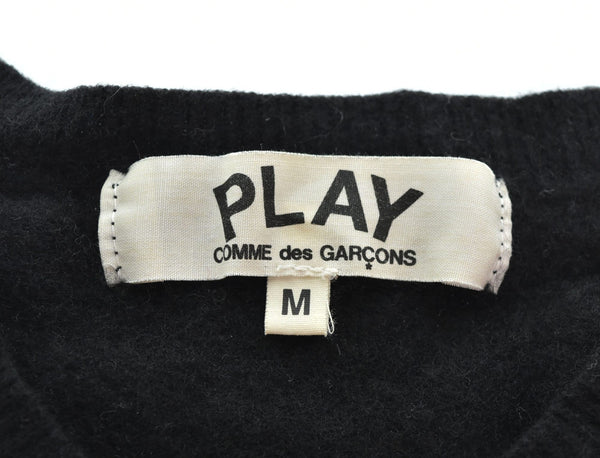 プレイコムデギャルソン PLAY COMME des GARCONS AD2004 ウールカーディガン ハートロゴ 初期 AZ-N007 カーディガン ブラック Mサイズ 103LT-128