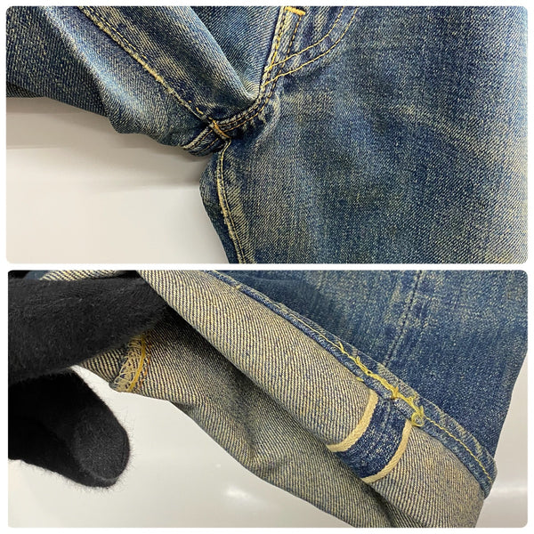 【曜日割引対象外】 ヴィンテージ vintage 60's~ リーバイス Levi's 501 BIG E TYPE S ボタン裏2 Vステッチ デニム ブルー W33 L32サイズ 201MB-844 VB
