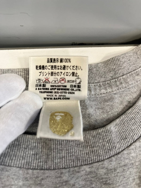 ア ベイシング エイプ A BATHING APE BAPE WGM SHARK シャークプリント タイガープリント 半袖 XL Tシャツ グレー LLサイズ 101MT-5073