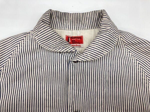 ネイバーフッド NEIGHBORHOOD SHIPYARD H/C-JKT シップヤード ヒッコリー HICKORY カバーオール ワーク ライトアウター JACKET WHITE 白 BLUE 青 091ARNH-JKM01 ジャケット ストライプ ホワイト Mサイズ 104MT-1822