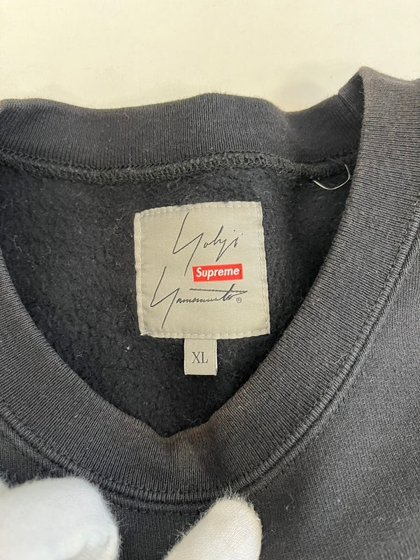 シュプリーム SUPREME ×yohji yamamoto 21AW CREWNECK ビッグロゴスウェット コラボモデル XL スウェット ブラック 101MT-5020