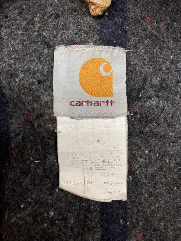 カーハート Carhartt MICHIGAN CHORE COAT ミシガン チョア コート ダック カバーオール 裏ブランケット ボタン アウター ジャケット 茶 C01 BRN サイズ 50 ジャケット ロゴ ベージュ 104MT-1877
