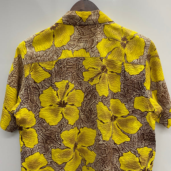 【曜日割引対象外】 ヴィンテージ vintage ~60's SHAPELY シアサッカー 半袖シャツ Sサイズ イエロー 201MT-4168 VB