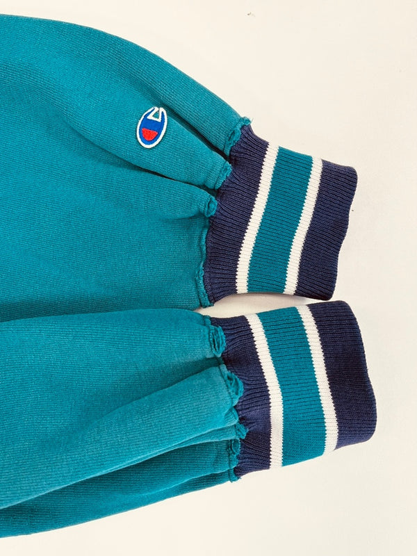 チャンピオン Champion 90s~ 刺繍タグ REVERSE WEAVE リバースウィーブ US古着 ターコイズ系 グリーン系 リブライン ボロ XL スウェット  LLサイズ 101MT-4597