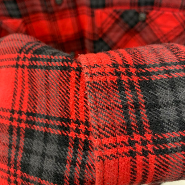 オフホワイト Off-White flannel check shirt 長袖シャツ レッド Lサイズ 201MT-3424