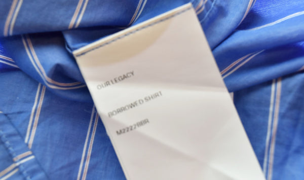 アワーレガシー OUR LEGACY BORROWED SHIRT  BLUE WHITE CLASSIC STRIPE ストライプ長袖シャツ M2222BBR  44 長袖シャツ ブルー 103MT-2937