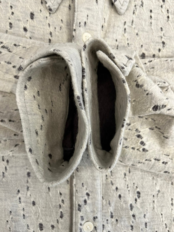 ヴェイン VEIN WO/PE RANDOM HOLE JACQUARD VESSEL L/S SHIRT JACKET VS12-307 サイズ3 長袖シャツ グレー 101MT-4856