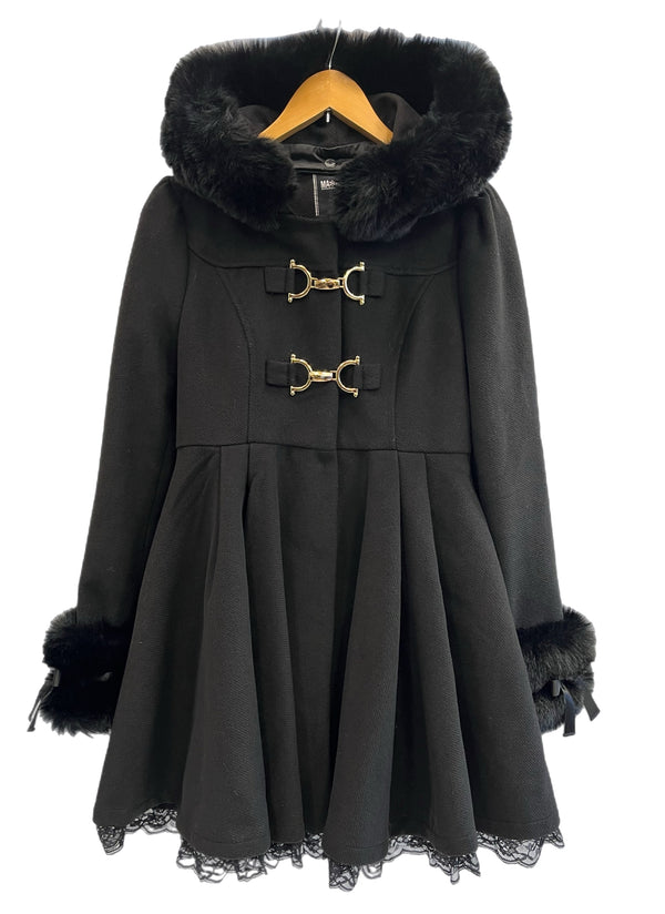 マーズ MA*RS アメーバーマーズ フリル ファー フード フレア レース 黒 地雷系 量産型 2way MA-719 コート ブラック 101LT-262