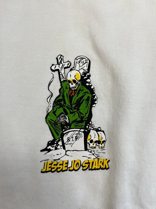 ジェシージョースターク JESSE JO STARK 白 長袖 US古着 骸骨 スカル スウェット ホワイト Lサイズ 101MT-4449