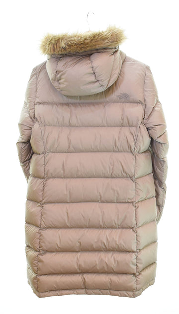 ノースフェイス THE NORTH FACE Nuptse Long Coat ヌプシ ダウンロングコート ジャケット ファー フーディー ブルゾン ジャケット ベージュ Lサイズ 103LT-93