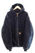 カーハート Carhartt USA製 Duck Active Jacket ダック アクティブ ジャケット 墨黒 ペンキ サンフェード J140BLK ジャケット ホワイト LLサイズ 103MT-1268