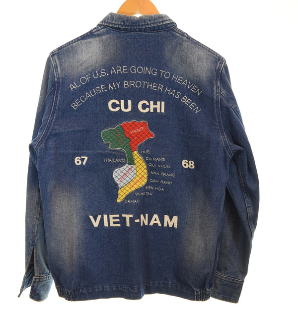ヒューストン HOUSTON SOUVENIR DENIM VIETNAM JACKET スーベニア デニム ベトナム ジャケット Gジャン ベトジャン 50461 L ジャケット ブルー 103MT-3456