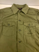 ワコマリア WACKO MARIA 17AW ARMY SHIRT TYPE-2 天国東京 ベトナム ヌードガール  刺繍ミリタリーシャツ オリーブ 長袖シャツ カーキ Sサイズ 101MT-3355