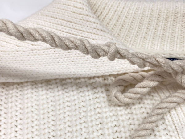 ラルフローレン RalphLauren POLO 現行タグ セーラー ニット レースアップ コットン COTTON 綿 IVORY アイボリー オフホワイト セーター ライン ホワイト Sサイズ 104LT-209