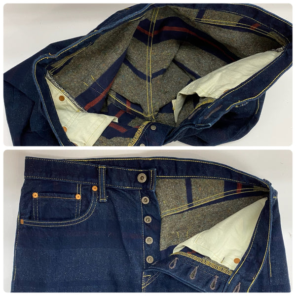 【曜日割引対象外】 キャピタル KAPITAL デニムパンツ 裏地ブランケット 5P インディゴ デニム ブルー 34サイズ 201MB-915 VB