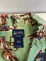 ヴィンテージ vintage Nick & Nora sleepwear ニック&ノラ パジャマシャツ フランネル カウボーイ柄 長袖シャツ グリーン Lサイズ 101MT-5421