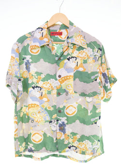ヤマネ YAMANE エヴィス EVISU 和柄 アロハシャツ オープンカラー シャツ 40 半袖シャツ 103MT-2813