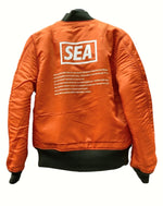 ウィンダンシー WIND AND SEA 19AW REVERSIBLE MA-1 リバーシブル ジャケット フライト アウター オレンジ 緑 WDS-19A-JK-07 ジャケット 無地 カーキ Mサイズ 104MT-794