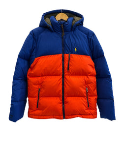 ラルフローレン RalphLauren ダウンジャケット フード バイカラー オレンジ×青 ジャケット ブルー Sサイズ 101MT-5391