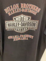 ハーレーダビットソン Harley Davidson 00s 00's ファイヤー ドクロ スカル ©2006 USA製 made in USA 2XL Tシャツ プリント ブラック 3Lサイズ 101MT-2628