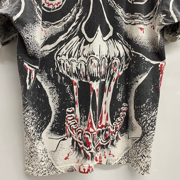 【曜日割引対象外】 ヴィンテージ vintage 90's skull tee タグ無し Tシャツ ホワイト 201MT-4685 VB