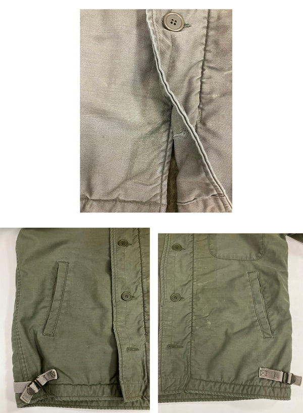ミリタリー military 80's 80年代 US NAVY 米軍実物 A-2 デッキジャケット VINTAGE ヴィンテージ ジャケット カーキ Sサイズ 101MT-5037
