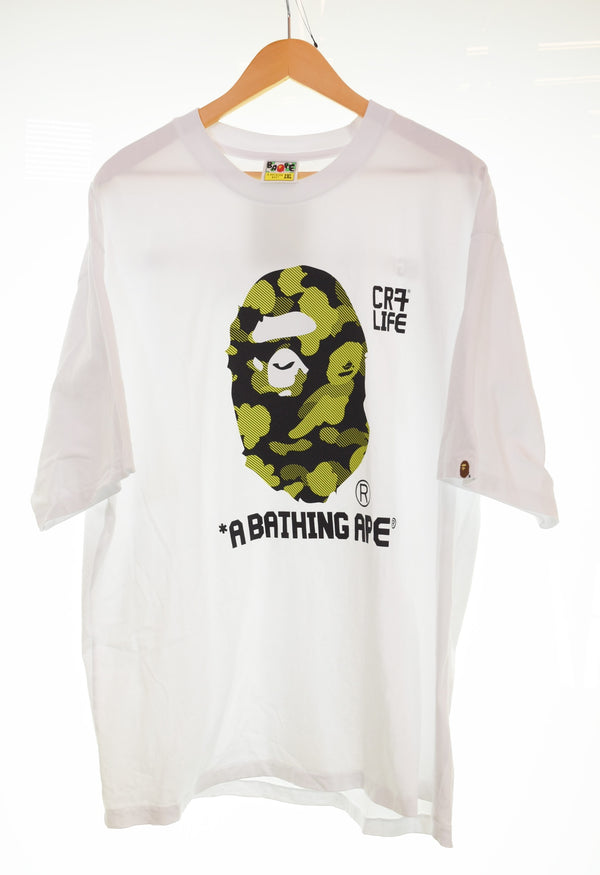 アベイシングエイプ A BATHING APE BAPE CR7 LIFE CAMO RELAXED FIT TEE プリント 半袖Tシャツ 001TEL731922C 2XL Tシャツ ホワイト 3Lサイズ 103MT-3296