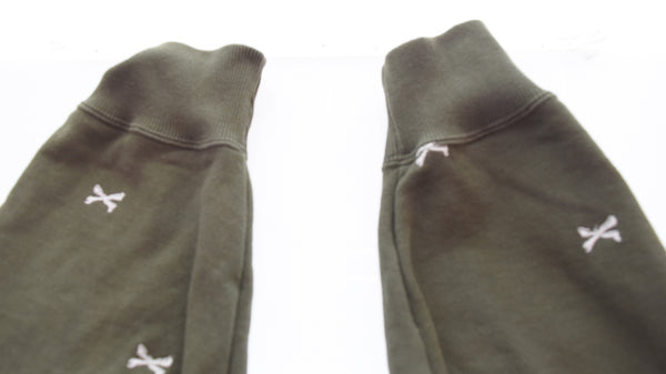 ダブルタップス WTAPS 22AW ACNE HOODY CTPL TEXTILE クロスボーン 刺繍 総柄 パーカー 22ATDT-CSM26  4 パーカ グリーン 103MT-3058