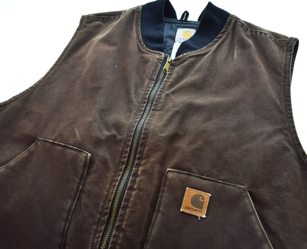 カーハート Carhartt USA製 Duck Vest ダックベスト 2XL 茶 2XL ベスト ブラウン 3Lサイズ 103MT-2464