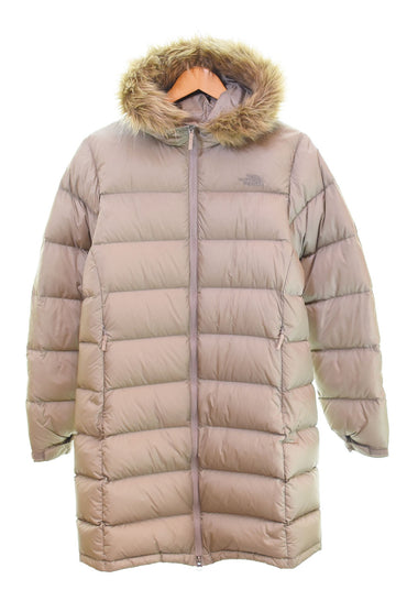 ノースフェイス THE NORTH FACE Nuptse Long Coat ヌプシ ダウンロングコート ジャケット ファー フーディー ブルゾン ジャケット ベージュ Lサイズ 103LT-93
