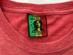 ヴィンテージ VINTAGE ITEM 90s BOB MARLEY ボブマーリー 半袖 霜降り ラスタカラー 赤 Tシャツ プリント レッド Lサイズ 104MT-481